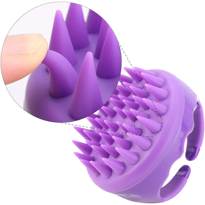 3 Pcs Silicone Scalp Massager & Shampoo Brush, Handheld Scalp Scrubber Cleansing Brush for Shower