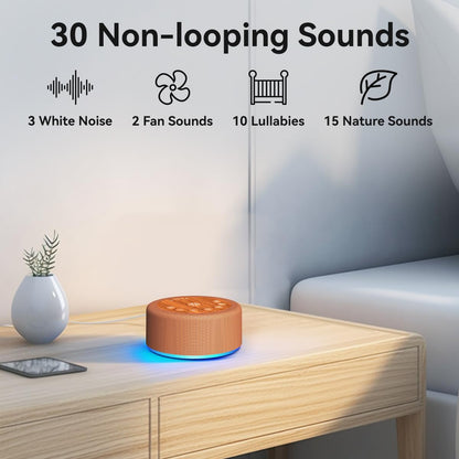 Sound Machine Night Light White Noise Brown Noise Machine 30 Non Looping Sounds 12 Lights 5 Timers 36 Adjustable Volume Memory Function Sleep Sounds Machine for Baby Kids Adult & Home Office Travel