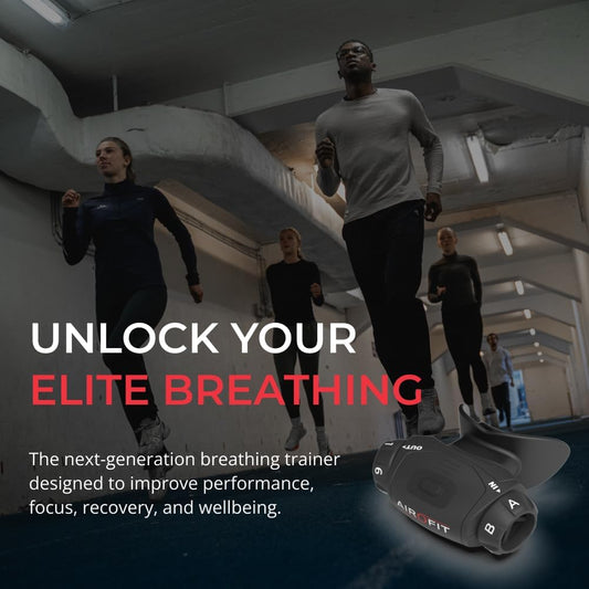 Airofit Elite Breathing Trainer for Sports, Fitness and Performance Improvement – Advanced Breathing Training with Guided Workouts, Performance Tracking and Progress Analytics for Daily Use