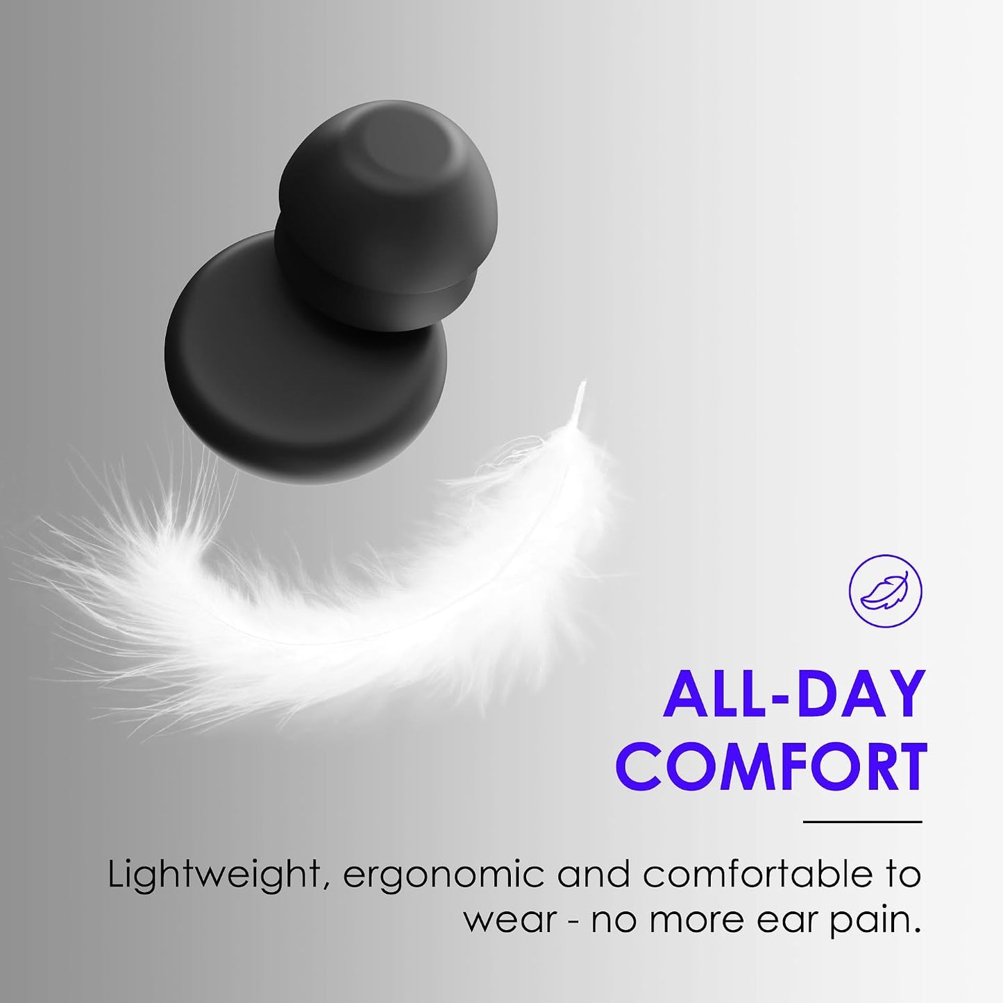 Ear Plugs for Sleep - Total Silence! Single+Double Tips Design | 46dB Noise Reduction & Advanced Seal Tech | 8 Pairs (XS-L) + Case | Trusted by Millions