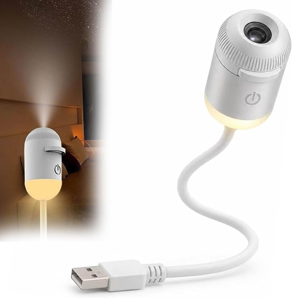 2-in-1 Galaxy Projector Night Light,USB Star Projector for Bedroom with Sliding Projection Films,Mini LED Night Light Projector Wall Lamp with Adjustable Brightness,360° Starry Sky Ceiling Decor Gift