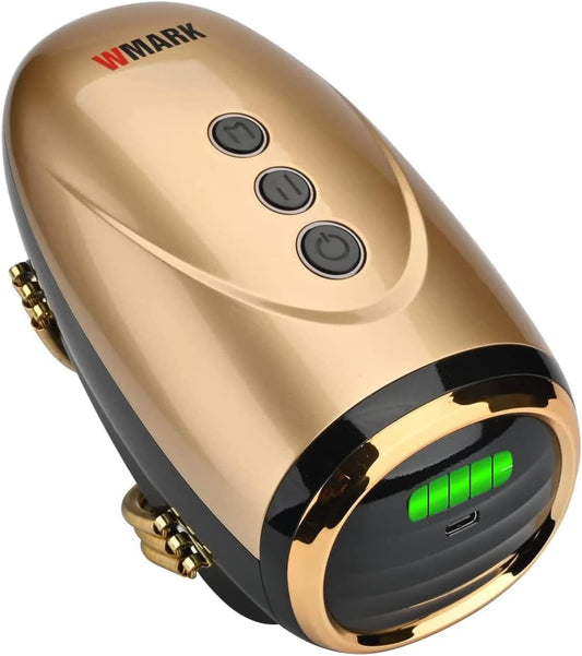 WMARK Barber Massager/Cordless Handheld Massager, Charge Neck/Legs/Hand/Face Massager, 2 Massage Nodes 2600AMH，Golden
