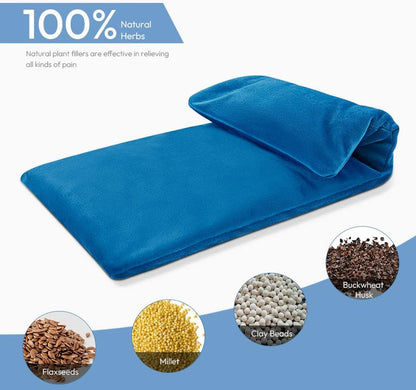 MORLIDEN Neck Heating Pad Microwavable for Shoulders, Warmer Wrap Microwave Heating Pad for Neck and Shoulders for Pain Relief (Navy Blue)