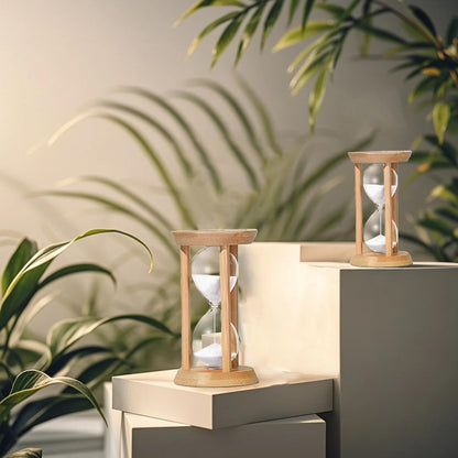 60 Minute Sand Timer, 60 Min Wood Small Hourglass Timer, Blue Sand Clock, One Hour Wooden Hour Glass for Classroom, Sandglass, Reloj De Arena Decorativo, Home, Office, Game, Gift