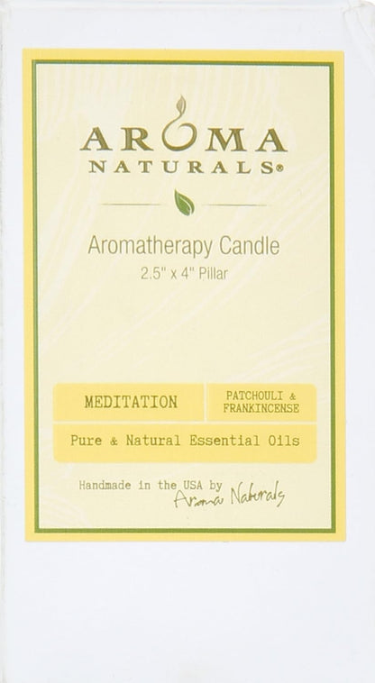 Aroma Naturals Essential Oil Orange and Lemongrass Scented Pillar Candle, Ambiance, 2.5 inch x 4 inch, Yellow
