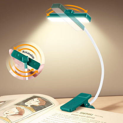 VAVOFO 24 LEDs Rotatable Book Light, Rechargeable Clip Reading Lamp