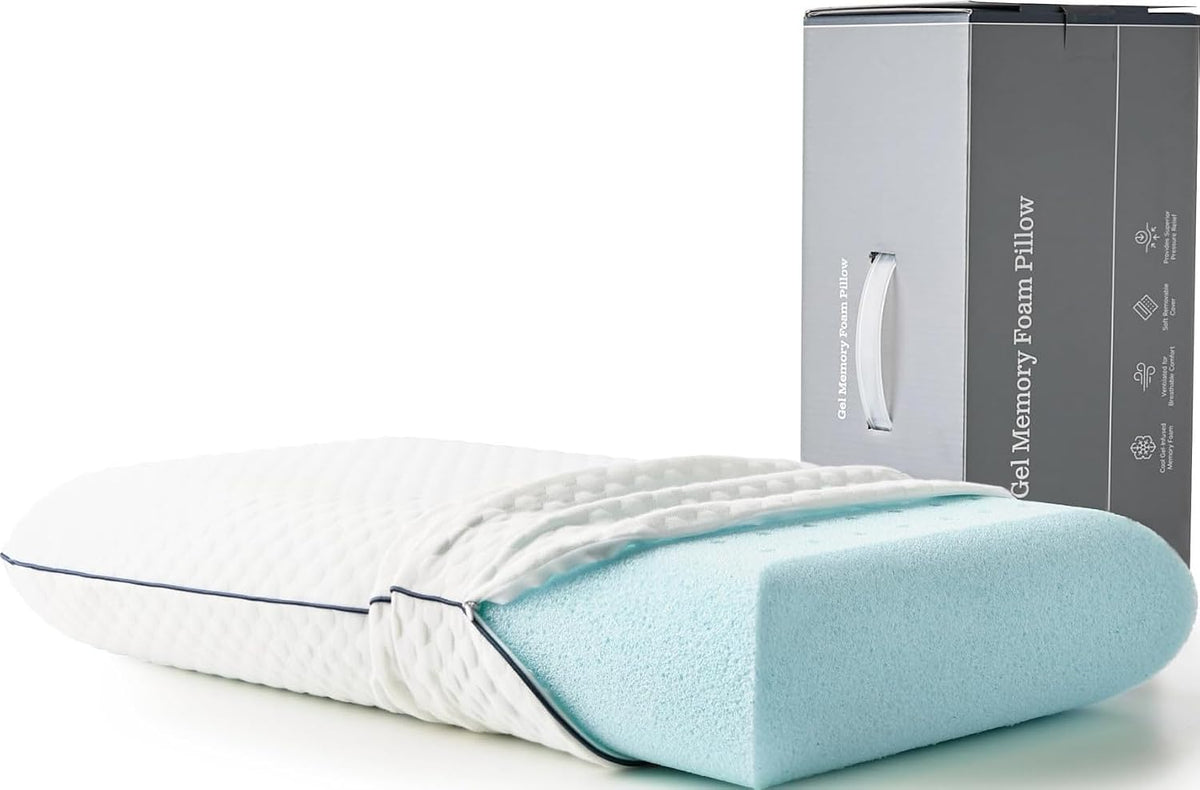 Weekender Cooling Gel Memory Foam Pillow for Sleeping – King Size, Ventilated Cooling Pillow for Side & Back Sleepers, Neck & Shoulder Support, Medium Firm, Washable Cover