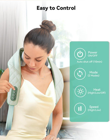 Snailax Neck Massager for Pain Relief Deep Tissue, Neck Massage with Heat, Cordless Massager for Back and Shoulder Pain, Deep Kneading Back Massager, Gift for Mom Dad