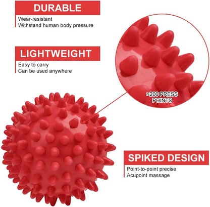 URAQT Spiky Massage Ball Set, 2 Pack Physical Therapy Massage Balls, Hard Lacrosse Ball & Spiky Massage Ball for Myofascial Release and Trigger Point Deep Tissue Massage (Blue)