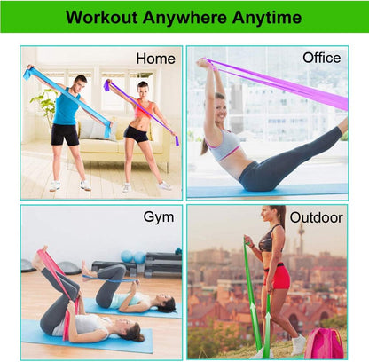 Resistance Bands for Home Workout,Long Exercise Band for Physical Therapy | Non-Latex 59inch Elastic Fitness Bands for Yoga,Pilates,Gym,Travel, Home Exercise Equipment for Women,Men,Pregnant,Seniors
