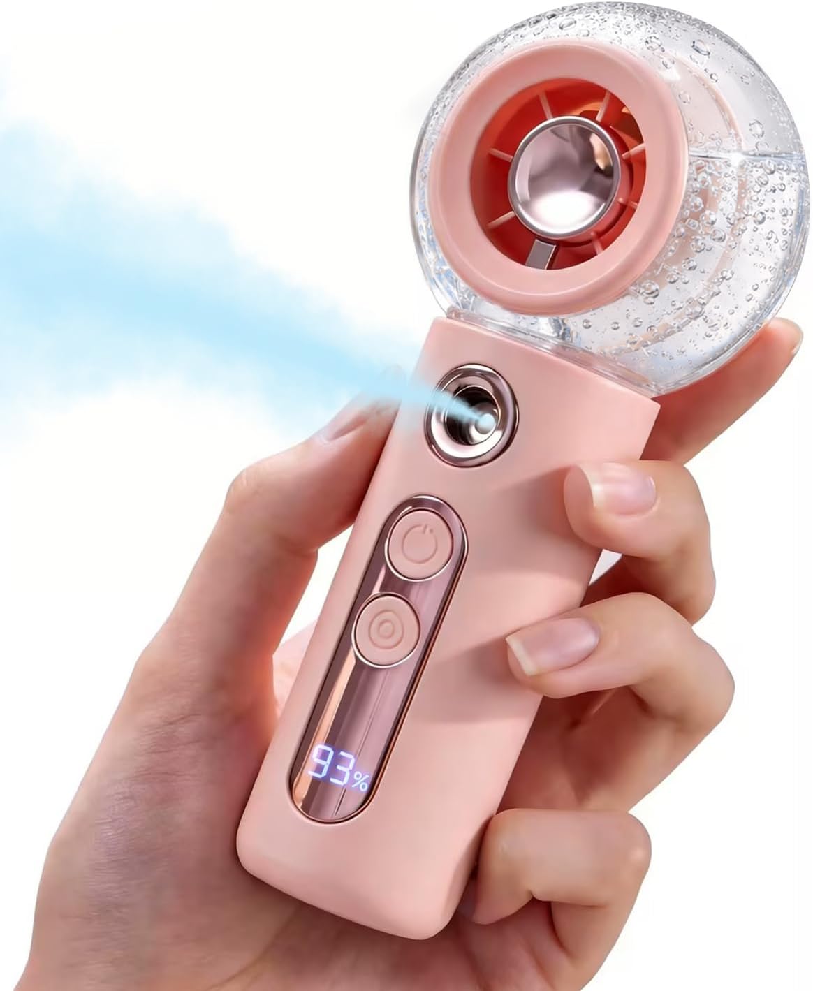 Portable Handheld Misting Fan, 4 Speed Personal Mini Cooling Fan, White