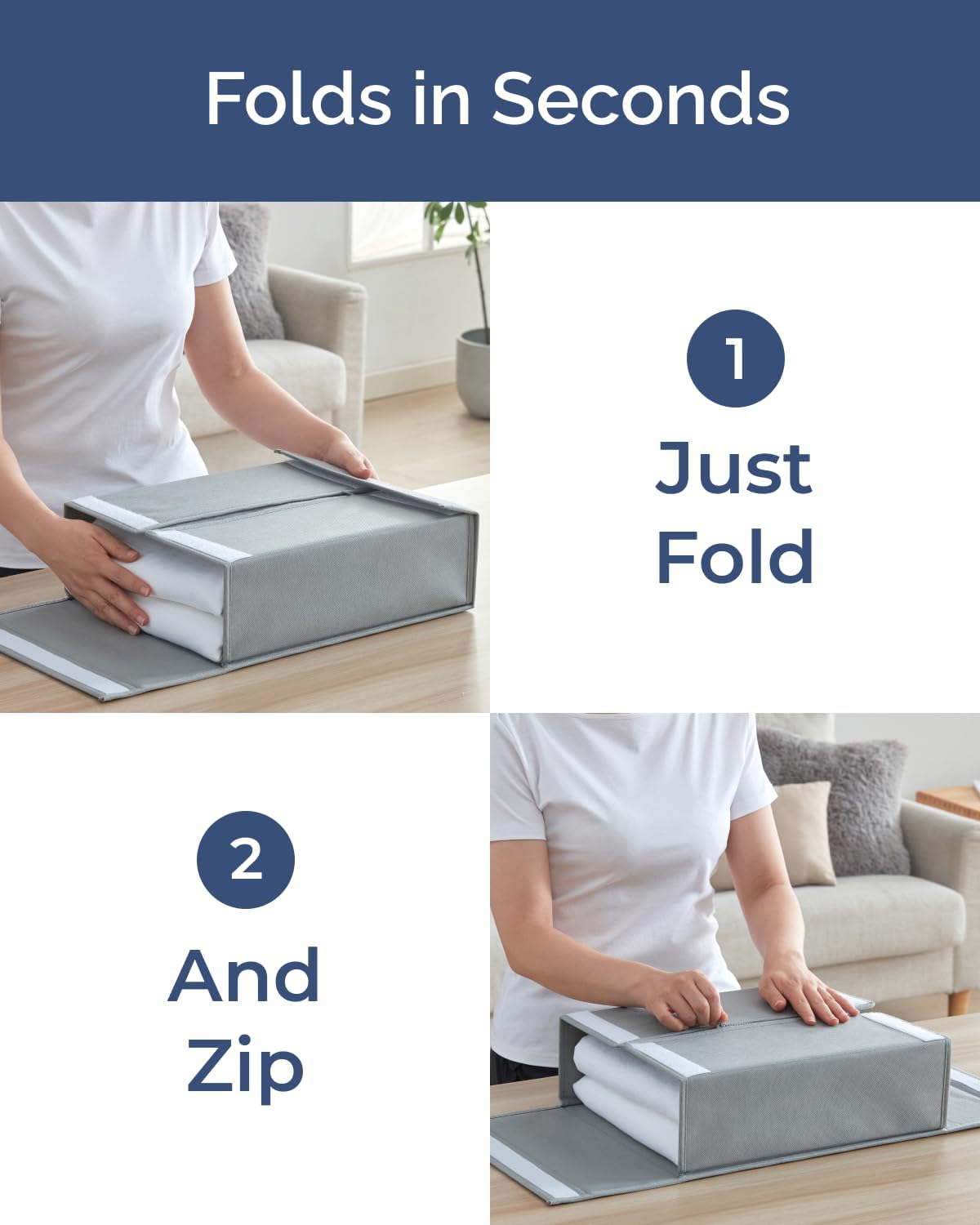 Sheet Organizers - Foldable Sheets Set Organizer - King/Queen - Grey
