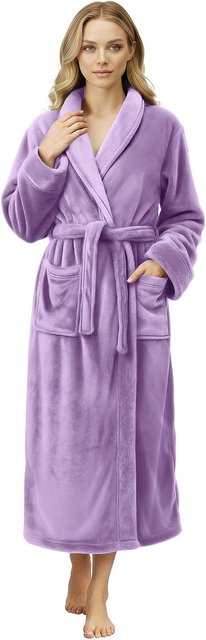 Premium Ultra Soft Robes for Women Plush Fleece Long Bathrobe