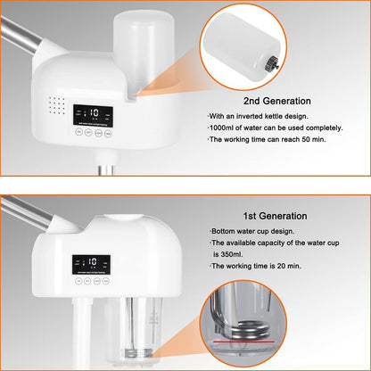 Facial Steamer with Hot Mist, Esthetician Barber Steamer, Height Adjustable & Rotatable Nozzle, for Home & Salon SPA