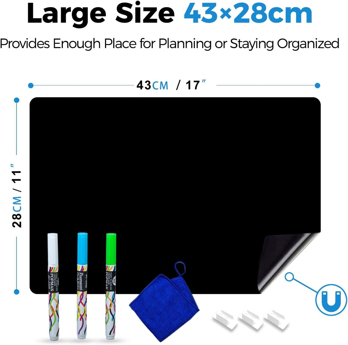 Magnetic Dry Erase Board Fridge Whiteboard Sheet 20"x13"