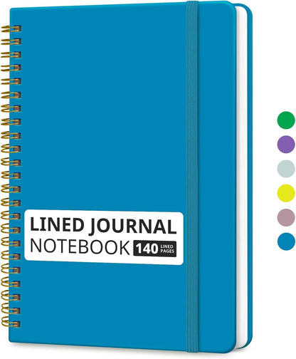 Taja Lined Spiral Journal Notebook for Women & Men, 140 Pages, College Ruled Hardcover Notebook for Work & Note Taking, Journals for Writing, A5(5.7" x 7.9") - Green