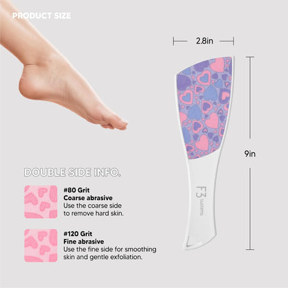 S-Line Emery Foot File, Colossal Double-Sided Pedicure Tool, Effective for Cracked Heel, Ergonomic Design for Easy Grip (White)