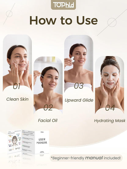 Gua Sha Facial Tools – Stone Guasha Tool for Face, Neck & Body