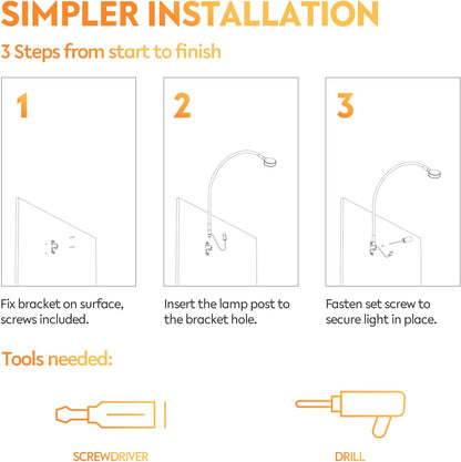 acegoo Wall/Headboard Mounted Reading Light with Handy Head Switch