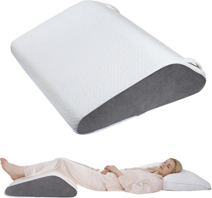 Vekkia 24" x 24" x 5.5" Bed Wedge Pillow for Sleeping – Triangle Pillow for Sleep Apnea, Acid Reflux, Snoring & Back Support, Post-Surgery Recovery, with Pockets & Washable Cover