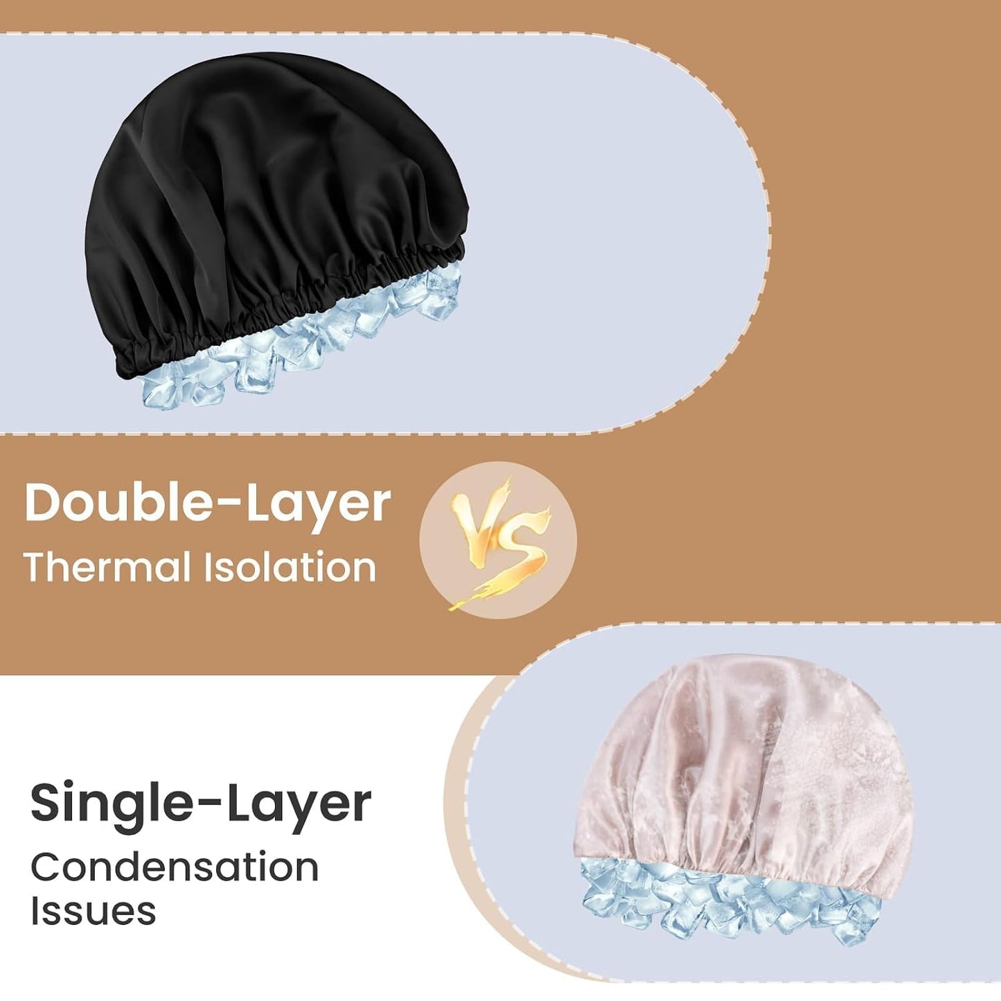 Adjustable Double Layer Silk-Satin Hair Bonnet for Sleeping Women – Anti-Frizz Curly Hair Sleep Cap, Hair Protector for Night, Moisture Retention Soft Bonnet for Natural Hair (black,Large)