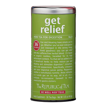 The Republic of Tea Be Well Get Relief No. 9 Herbal Tea, 36 Count