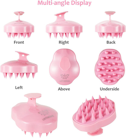 URTHEONE Soft Silicone Hair Scalp Massager Shampoo Brush for Wet Dry Oily Curly Straight Thick Thin Rough Long Short Natural Men Women Kids Pets Hair Care Tools（Pink