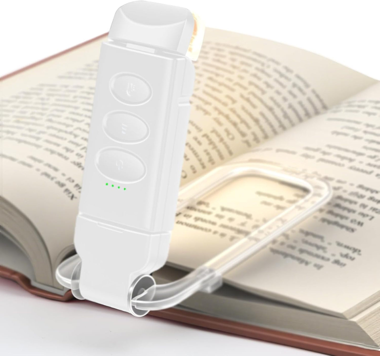 Book Reading Light, Rechargeable Book Lamp Clip on, Booklight with 5-Level Dimmable Brightness & 3 Color Temperatures, 360° Rotatable USB Eye Caring LED Night Reading Lamp for Bed, Travel