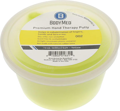 BodyMed Premium Hand Therapy Putty, Yellow, 6 Oz., Soft, Strengthening Therapy Putty for Physical Rehabilitation