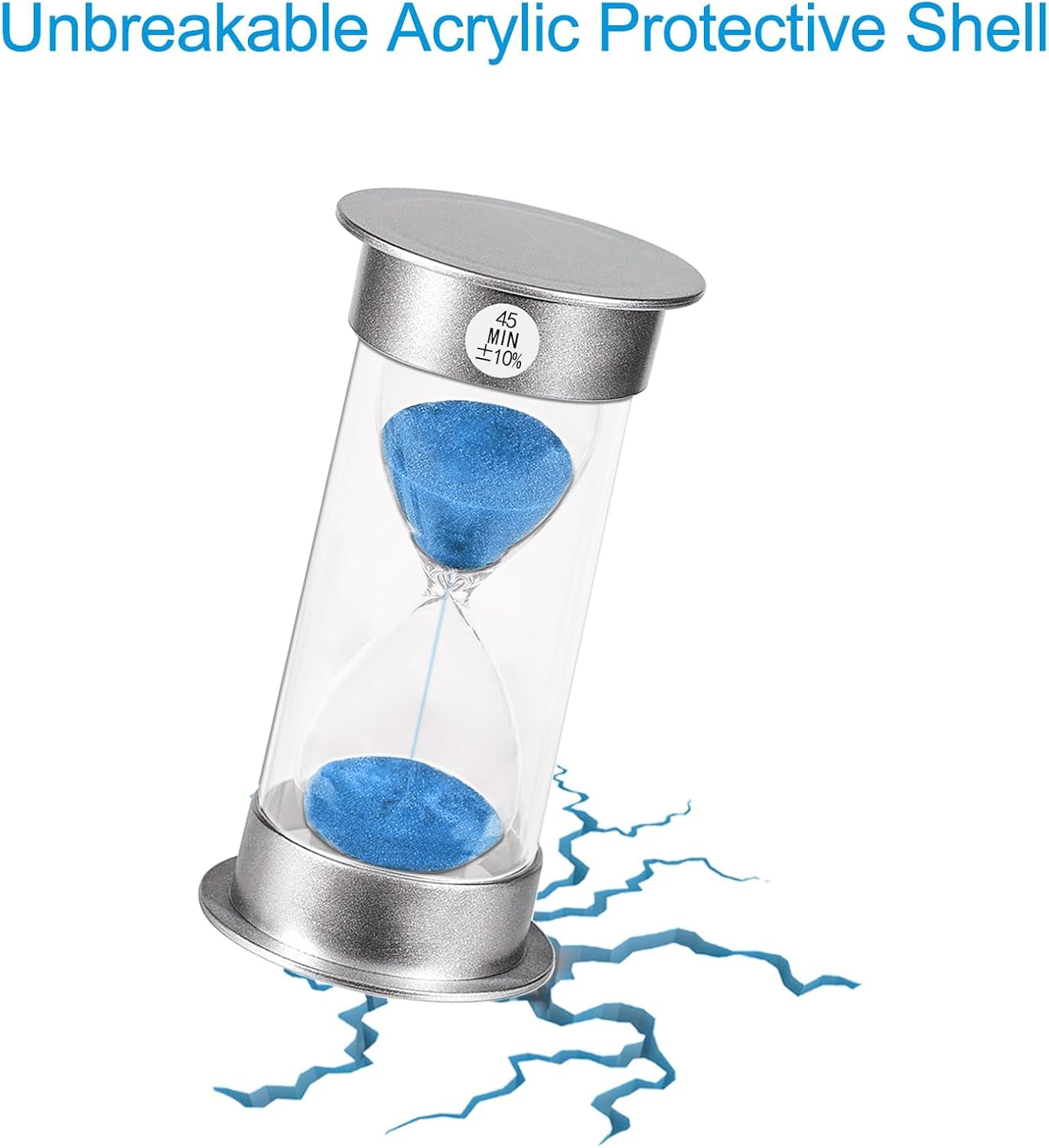 2 Minute Hourglass Sand Timer with Suction Cup,Unbreakable Sucker Sand Clock Timer 2 min,Plastic Mini Sand Watch,Rotatable Reloj De Arena for Kids Toothbrush(Blue)