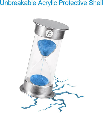 2 Minute Hourglass Sand Timer with Suction Cup,Unbreakable Sucker Sand Clock Timer 2 min,Plastic Mini Sand Watch,Rotatable Reloj De Arena for Kids Toothbrush(Blue)
