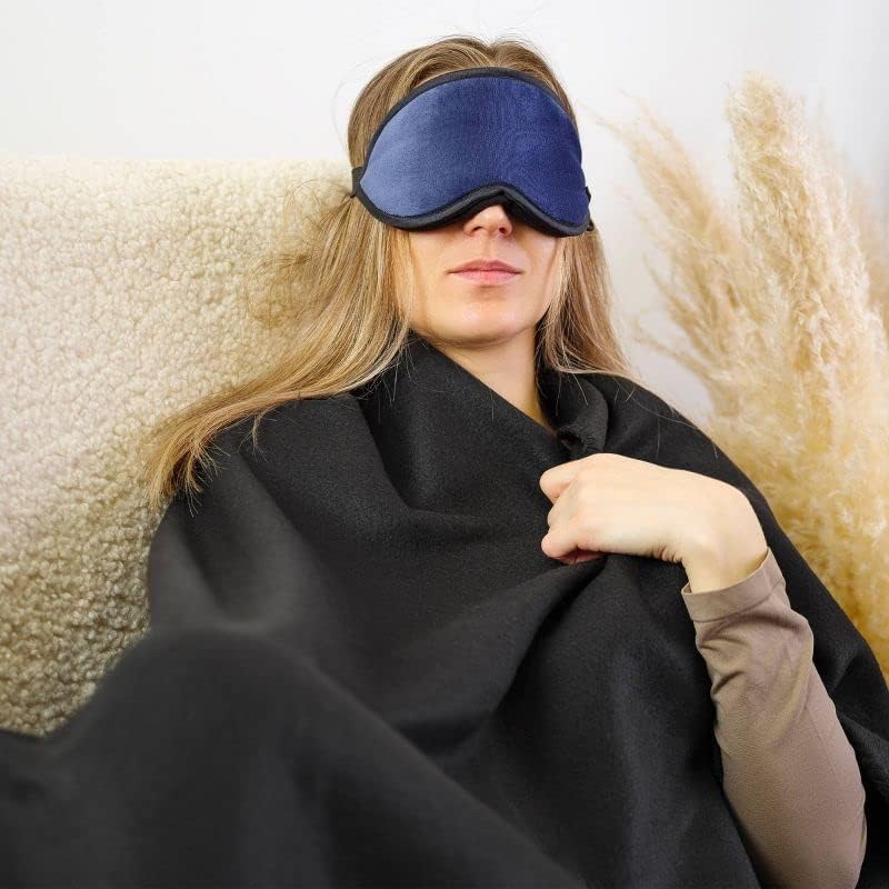 Lewis N. Clark Ultimate Comfort Set + Portable Travel Kit for Airplane, Includes Inflatable Pillow + Zippered Carrying Case, Cozy Fleece Blanket, Eye Mask for Sleeping & Foam Ear Plugs, Black
