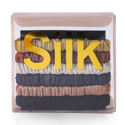 6PCS Silk Scrunchies for Hair, 100% Mulberry Silk Hair Ties, Scrunchies for Women Girls, Elastic Ponytail Holders No Damage