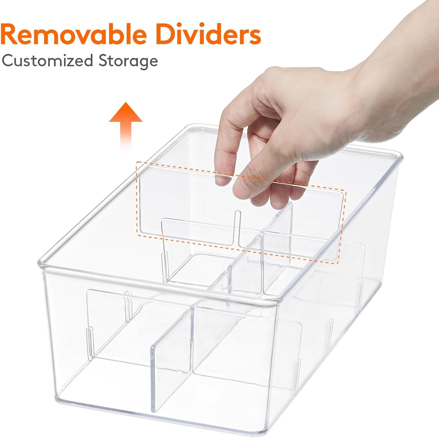 Lifewit Tea Bag Organizer with lids, Plastic Teabag Box with 16 Compartments, Stackable Divided Storage Containers for Cabinet, Pantry, Countertop, Sugar Packets, Clear, 29 cm/11.5 inch L, 2 Pack