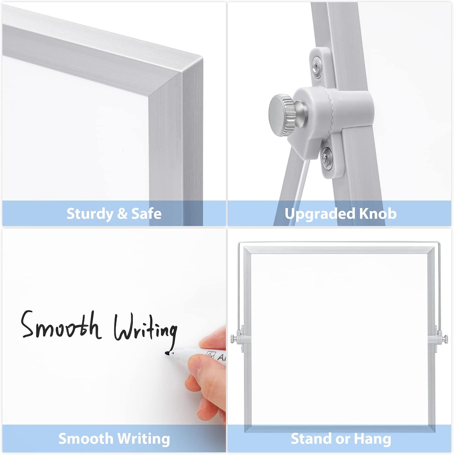 ARCOBIS Dry Erase White Board with Stand, 12" x 16" Weekly Double-Sided Desktop Whiteboard 10 Markers, 4 Magnets, 1 Eraser, Portable Magnetic Dry Erase Calendar for Planning, to Do List, Memo, School