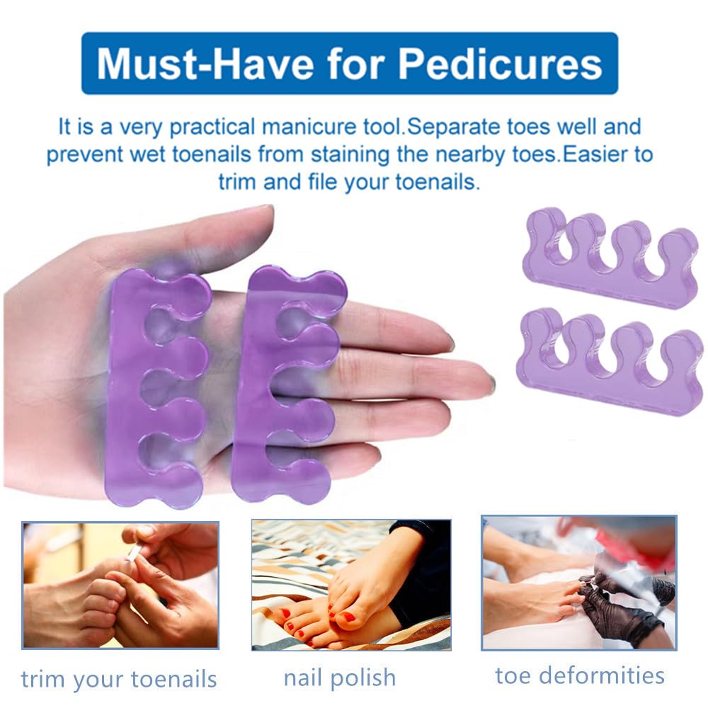 Pedicure Toe Separators for Bunion & Nail Polish Orthopedic Gel Toenail Dividers, Soft Gel Pedicure Kit Suitable for Salon Supplies, Beauty Tools for Toenail Separation