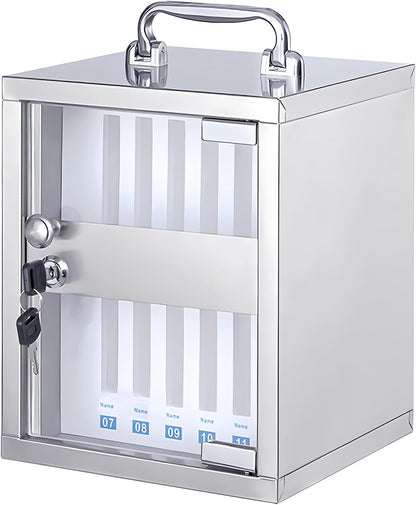 48-Slot Wall-Mounted Phone Storage Box,Lockable Nizer for Mobile Devices,Multi-Slot Charging Station,Silver,Perfect for Home & Office Use,Silver,36Slots