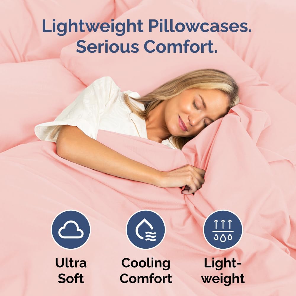 Standard Pillow Cases Set of 10 - Ultra Soft Hotel Quality Pillowcase Covers - Comfy, Cozy & Wrinkle Free - Shrink, Stain and Fade Resistant - Machine Washable Pillow Protectors - 10 Pcs Set - White - Colors B