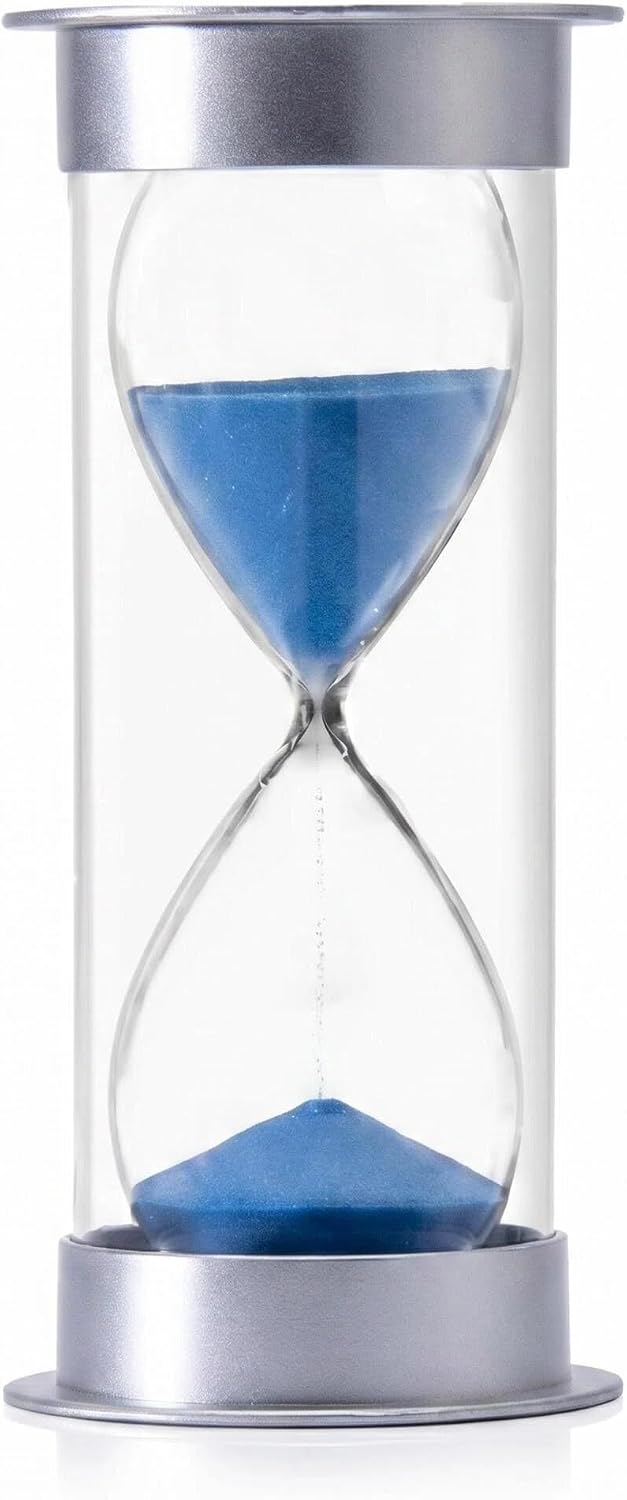 60 Minutes Hourglass Sand Timer, Dual Protection Hour Glass with Sand, Sand Timer for Kids Safety, Sand Clock Watch, Creative Gift, Living Room Office Decorative (Blue)