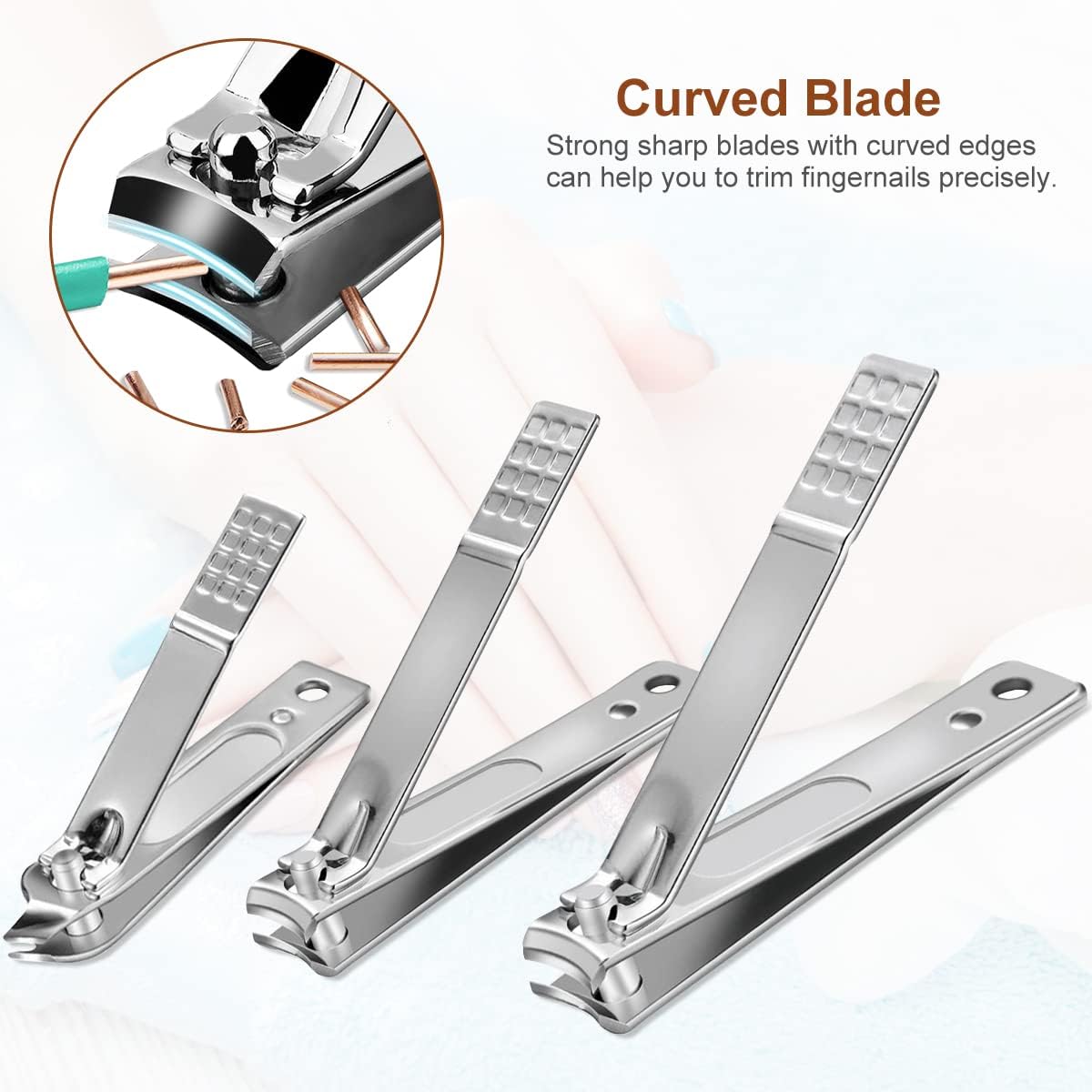 Yougai Manicure Set 18 Pieces Professional Nail Clippers Pedicure Kit Men Women, Stainless Steel Fingernail Toenail Cutters, Nail Care Grooming Tools with Leather Travel Case