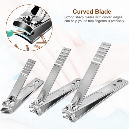 Yougai Manicure Set 18 Pieces Professional Nail Clippers Pedicure Kit Men Women, Stainless Steel Fingernail Toenail Cutters, Nail Care Grooming Tools with Leather Travel Case