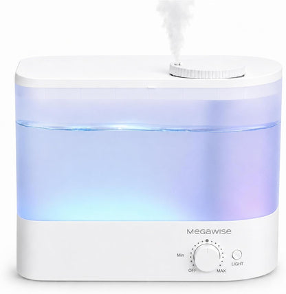 MegaWise Ultrasonic Cool Mist Humidifier SK7620 - 1.5L Capacity, Whisper-Quiet Operation, Adjustable Mist Output, Auto Shut-Off - Ideal for Home, Office, Baby Room, and Bedroom