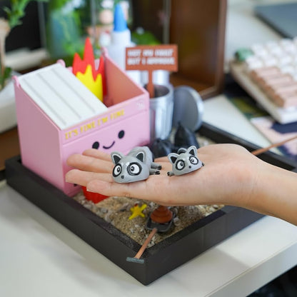 Tian Zhun Dumpster Fire Zen Garden for Desk Mini Zen Garden Gag Gifts Funny Sand Tray Therapy Kit White Elephant Gifts Sand Included