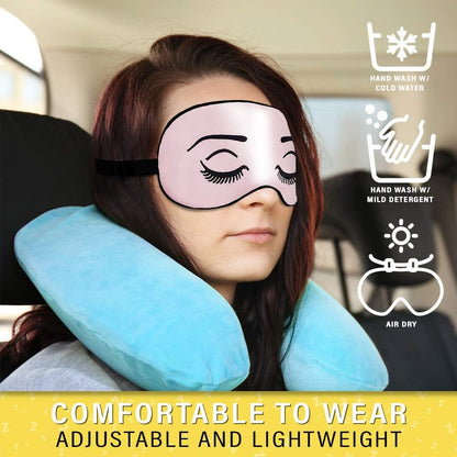 Jersey Slumber 100% Silk Sleep Mask for Women Men Side Sleeper - Light Blocking Eye Mask for Sleeping, Zero Pressure Soft Blindfold, Adjustable Strap, Silk Eye Cover for Travel Nap - Black