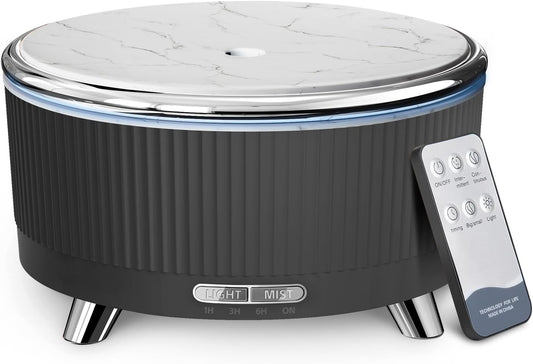 20-Hour Long-Lasting Aromatherapy, 500ML Large Essential Oil Diffuser: Ultrasonic Cool Mist Humidifier with Remote Control, 7 Color Lights, Timer, Auto-Off for Home/Bedroom/Yoga (White)