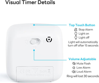 Yunbaoit Visual Timer with Night Light, 60-Minute Countdown Timer for Kids and Adults, Silent Classroom Timer, Time Management Tool for Home, School, or Work (Light Blue)