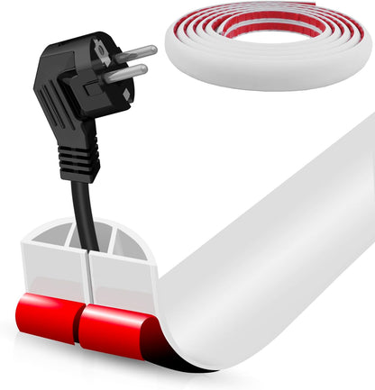 Floor Cord Cover Self Adhesive Cord Hider,10FT Cable Management, Extension Strip Protector for Wires, Prevent Cable Trips for Offices, Gyms, Exhibitions Cavity 0.39"(W) x 0.27"(H) BrownWood