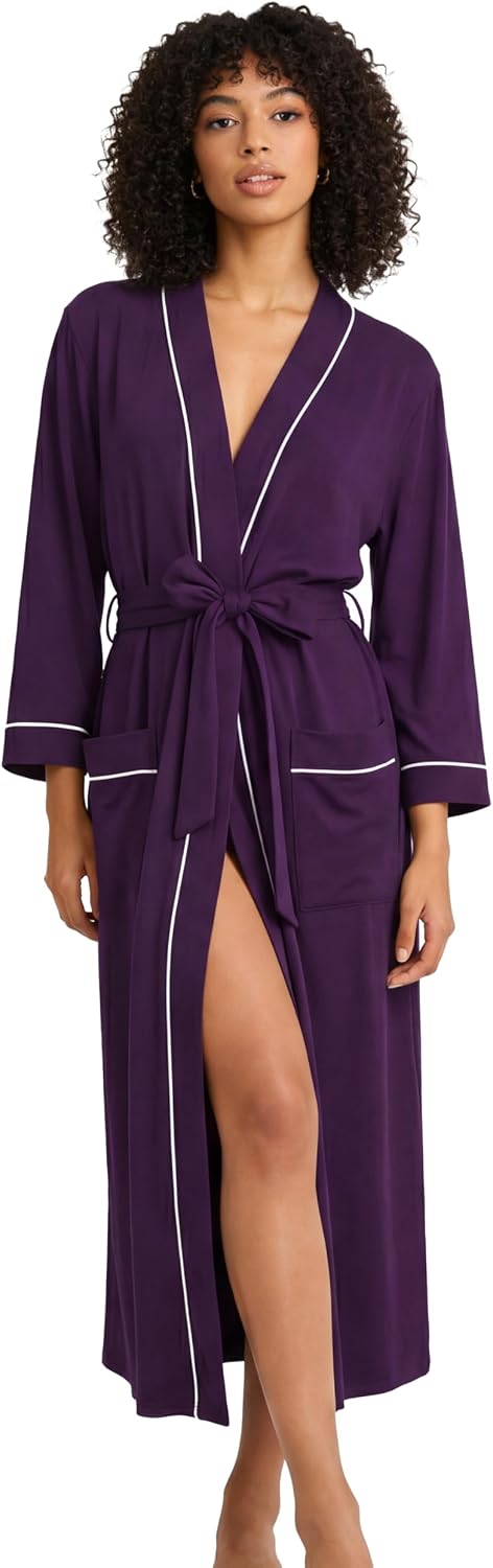 HEARTNICE Womens Cotton Robe, Soft Lightweight Long Knit Bathrobe
