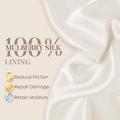 LULUSILK 100% Mulberry Silk Bonnet for Sleeping Women and Men, No More Frizzy Tangled Hair, Real Silk Sleep Cap for Curly Hair, Black, Pack of 1