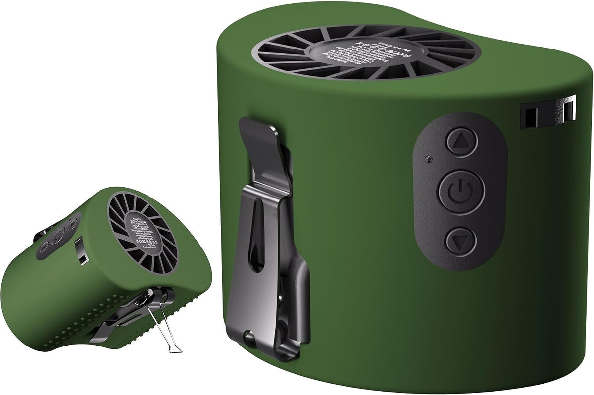 AddAcc Portable Waist Fan, 10000mAh Battery Operated, Rechargeable Clip On Belt, 10 Speed, 12000RPM Strong Airflow, Max 24H Working Time, Personal Shirt fan for Outdoor Work Jobsite Farms